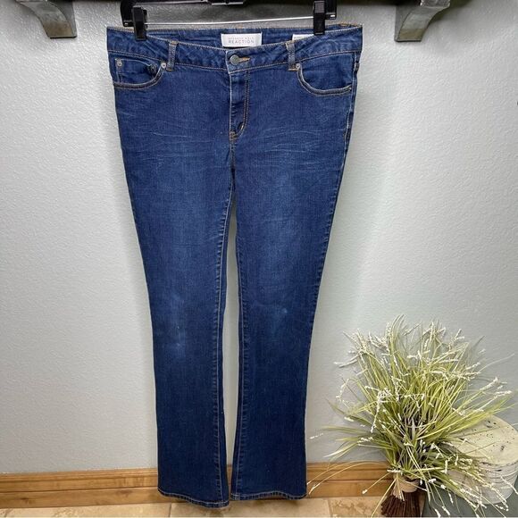 Kenneth Cole Reaction Dark Blue Denim Skinny Mini Boot Jeans Size 10 - Picture 2 of 11